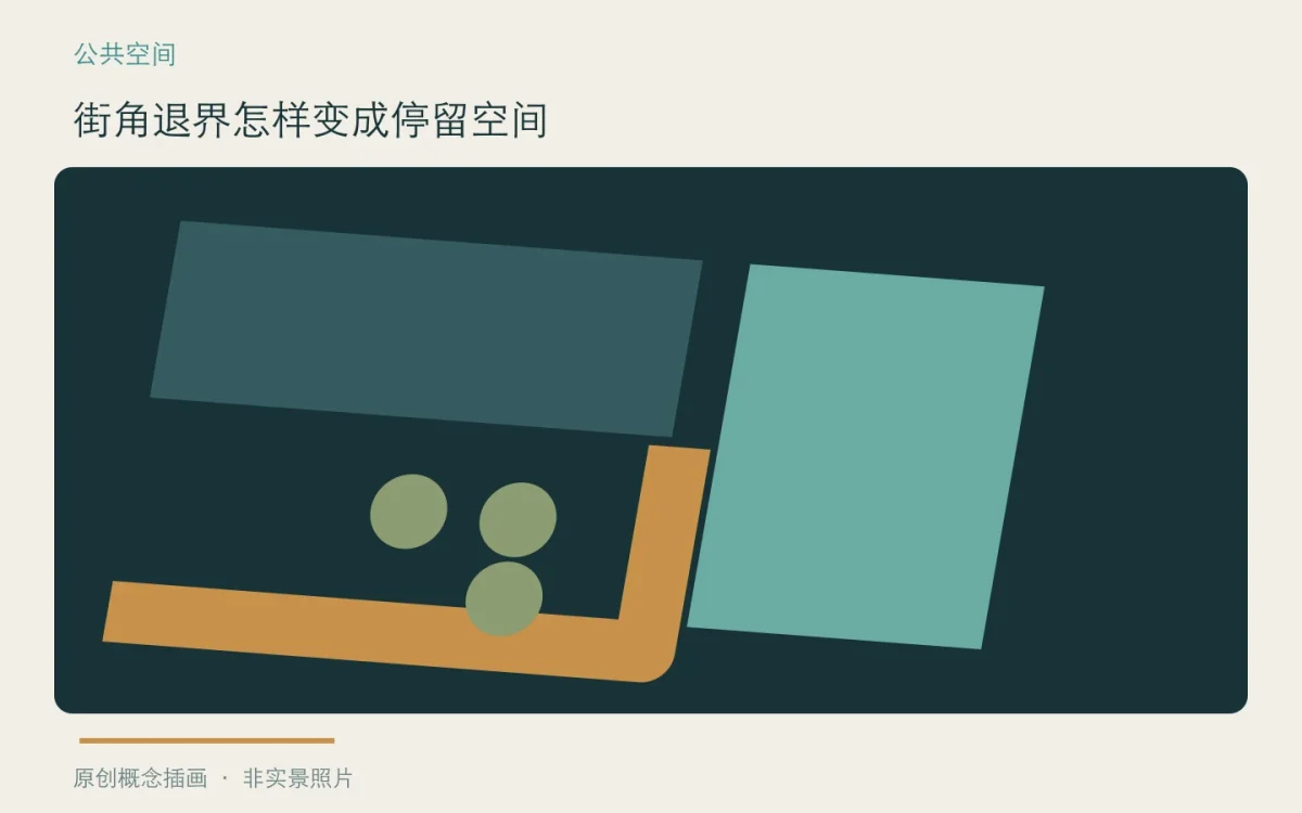 街角退界怎样变成停留空间:主题概念插画